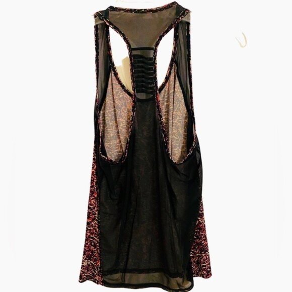 LULULEMON Floral and Black Mesh Racerback Tank - Picture 2 of 4